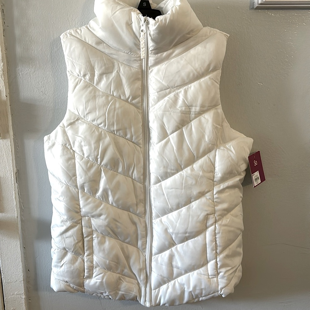 Kohl’s White Puffer Vest, Size S